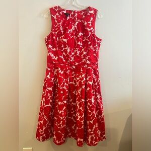 Talbots Floral Red & White Dress